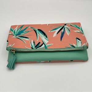 Rachel Pally Vegan Leather Tropical Paradise Floral Print Reversible Clutch